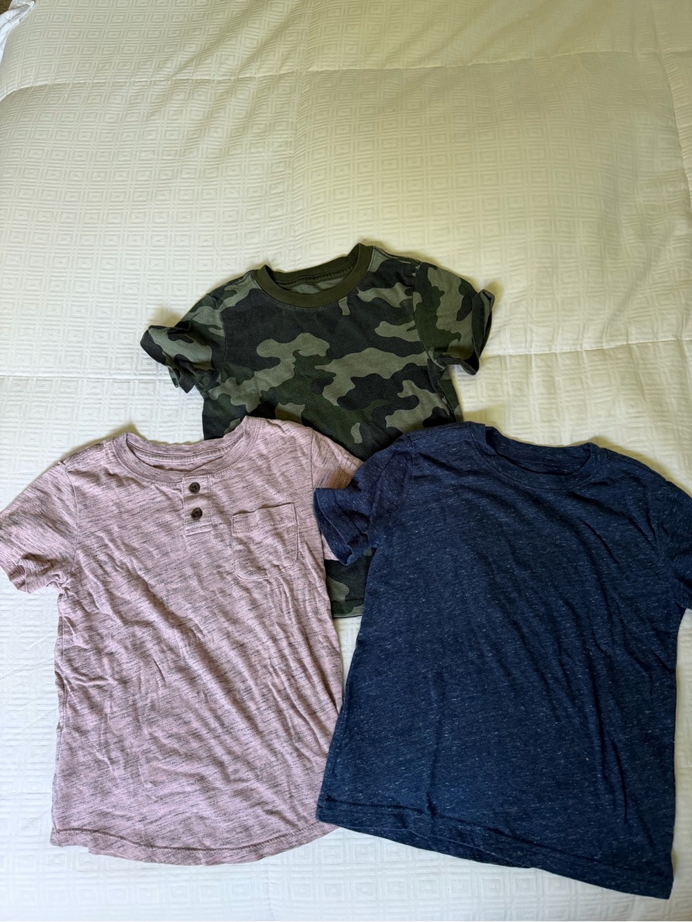 Cat & Jack Kids Short Sleeve Tees - Camo, Heather Pink & Navy